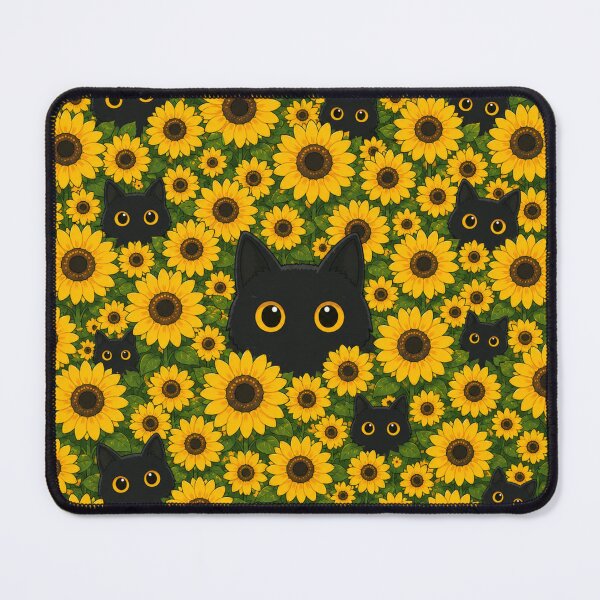 Item preview, Hidden Black Cats in Sunflower Garden Cartoon T-Shirt Design designed and sold by Peanutspixel.