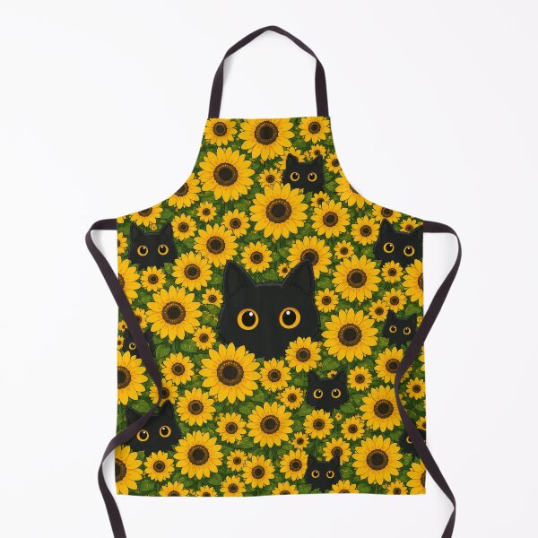 Item preview, Hidden Black Cats in Sunflower Garden Cartoon T-Shirt Design designed and sold by Peanutspixel.