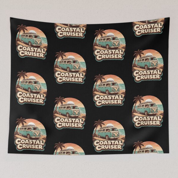 Item preview, Coastal Cruiser Retro Camper Van Beach Sunset T Shirt designed and sold by FestivityFinds.