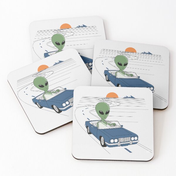 Item preview, Alien Driving Convertible Road Trip Sunset designed and sold by Amir Faysal.
