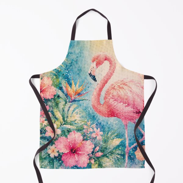 Item preview, Tropical Flamingo with Hibiscus Flowers Geometric Style | Colorful Botanical Art designed and sold by A-C-G.