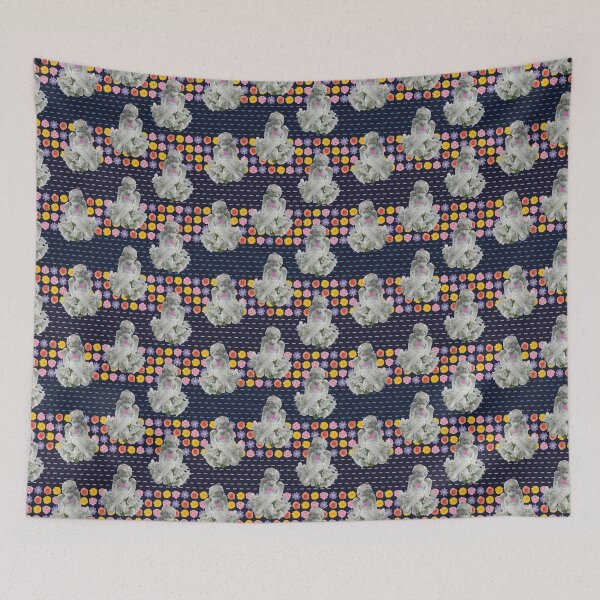 Item preview, Flower & Dashed Wide Horizontal Stripe with Angels designed and sold by Digitalmyth's Designs.