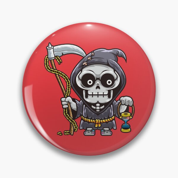 Item preview, Retro Cartoon Grim Reaper Skeleton Character designed and sold by Lexkon Liu's art.