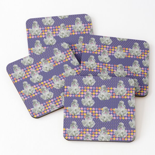 Item preview, Flower & Dashed Wide Horizontal Stripe with Angels on Purple designed and sold by Digitalmyth's Designs.