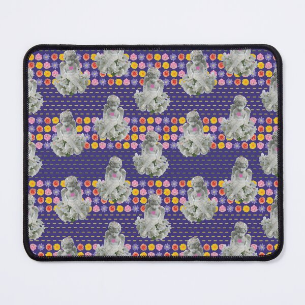 Item preview, Flower & Dashed Wide Horizontal Stripe with Angels on Purple designed and sold by Digitalmyth's Designs.