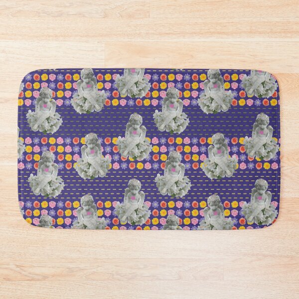 Item preview, Flower & Dashed Wide Horizontal Stripe with Angels on Purple designed and sold by Digitalmyth's Designs.