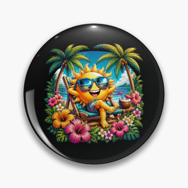 Item preview, Happy Sun Relaxing on Tropical Beach Summer Vacation Sticker designed and sold by FestivityFinds.