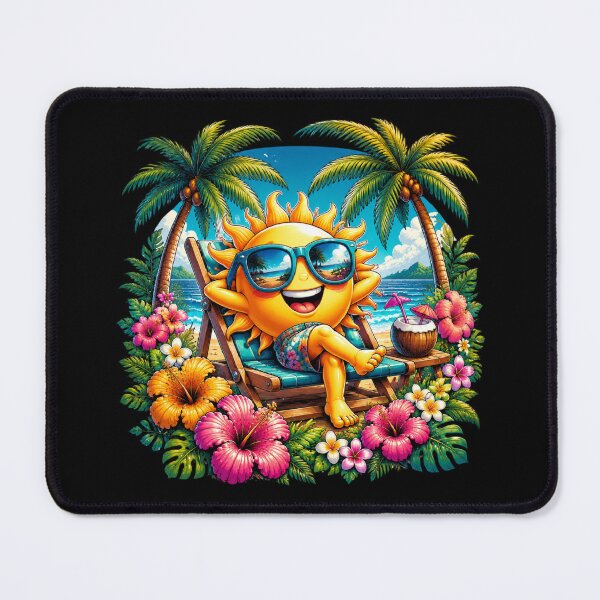 Item preview, Happy Sun Relaxing on Tropical Beach Summer Vacation Sticker designed and sold by FestivityFinds.