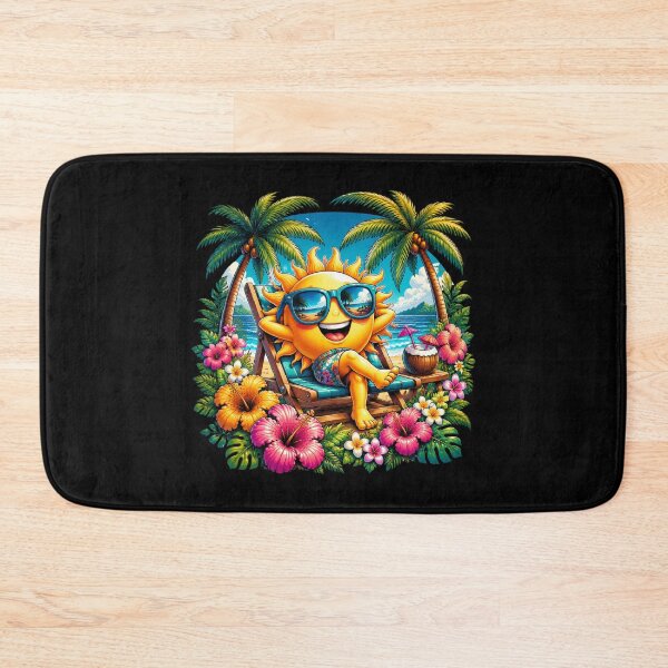 Item preview, Happy Sun Relaxing on Tropical Beach Summer Vacation Sticker designed and sold by FestivityFinds.