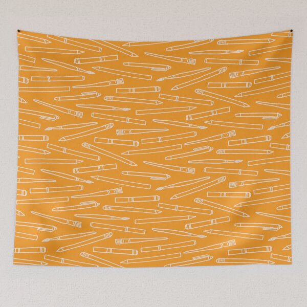Item preview, Orange Art Supplies Pattern for Artists designed and sold by Mandy Porta LLC.