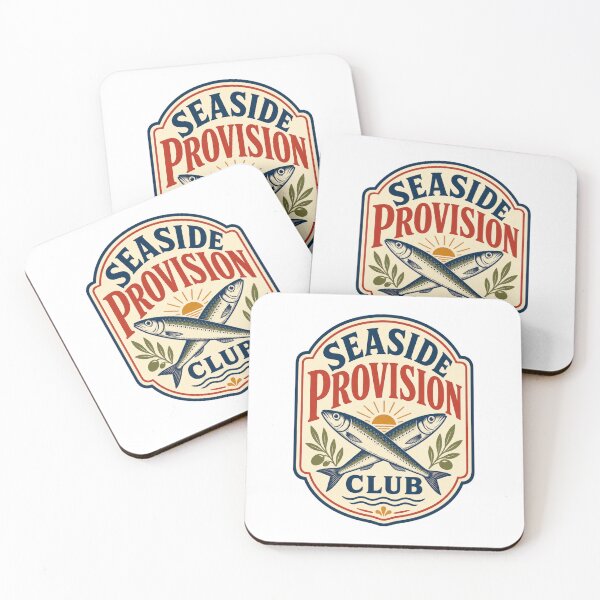 Item preview, Seaside Provision Club - Retro Sardine Badge designed and sold by GoverArt.