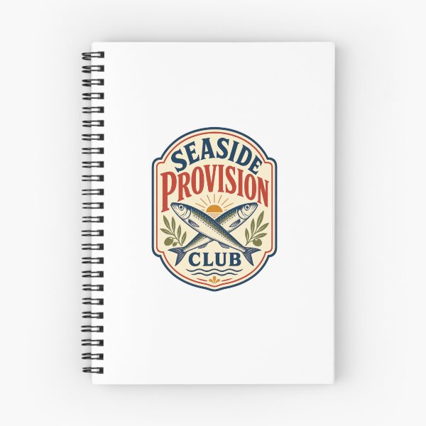 Item preview, Seaside Provision Club - Retro Sardine Badge designed and sold by GoverArt.