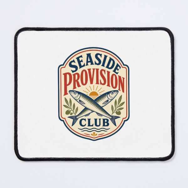 Item preview, Seaside Provision Club - Retro Sardine Badge designed and sold by GoverArt.