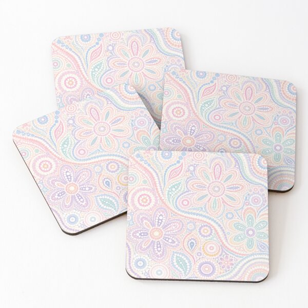 Item preview, Dreamy Pastel Floral Aboriginal-Inspired Dot Art designed and sold by 0606PM.
