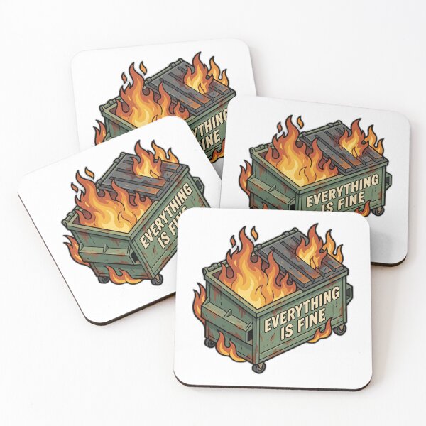 Item preview, Everything Is Fine Dumpster Fire Funny Meme designed and sold by ryanguas.