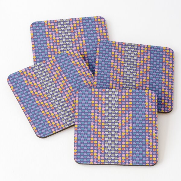 Item preview, Flower & Hearts Wide Vertical Stripe on Purple designed and sold by Digitalmyth's Designs.