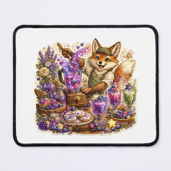 Item preview, Enchanted Fox Smoothie Bar | Magical Berry Café | Fantasy Woodland Drinks | Cottagecore Fox | Whimsical Kitchen | Fox Lover Gift designed and sold by MrDev.