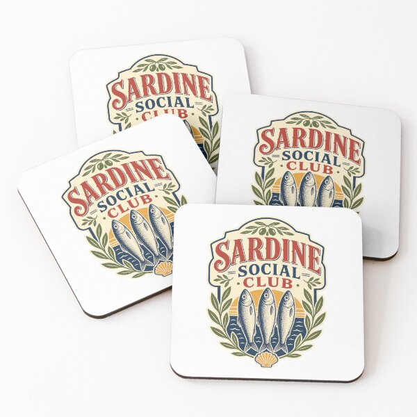Item preview, Sardine Social Club - Vintage Coastal Badge designed and sold by GoverArt.