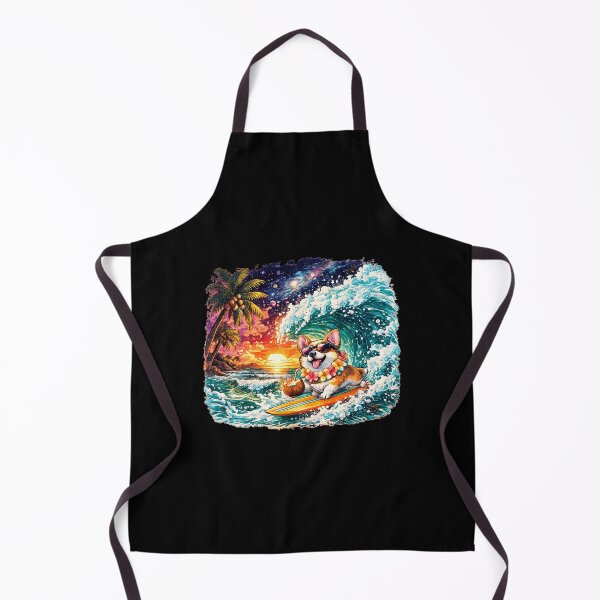 Item preview, Cute Surfing Corgi Tropical Sunset Wave Fantasy Beach Mug designed and sold by FestivityFinds.