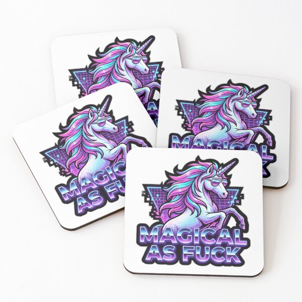 Item preview, Magical As Fuck Retro 80s Synthwave Unicorn designed and sold by ryanguas.