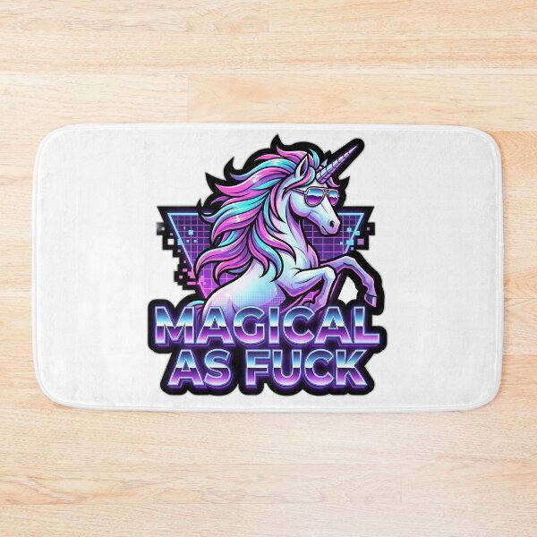 Item preview, Magical As Fuck Retro 80s Synthwave Unicorn designed and sold by ryanguas.