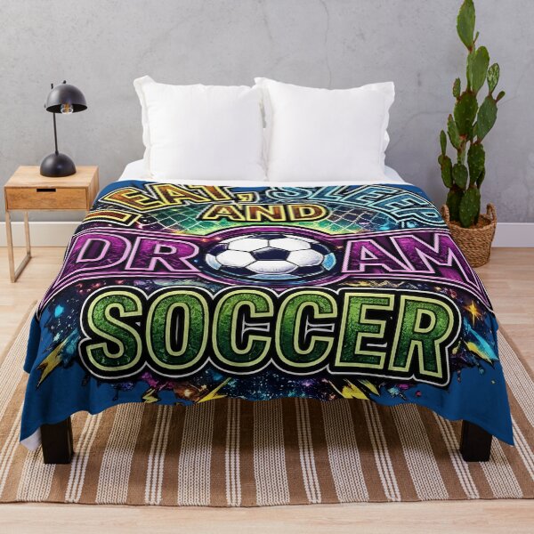 Item preview, Eat Sleep DreI Eat Sleep and Dream Football Soccer Fan Neon Typographyam Football Colorful Soccer Lover Design designed and sold by digitalbob60.
