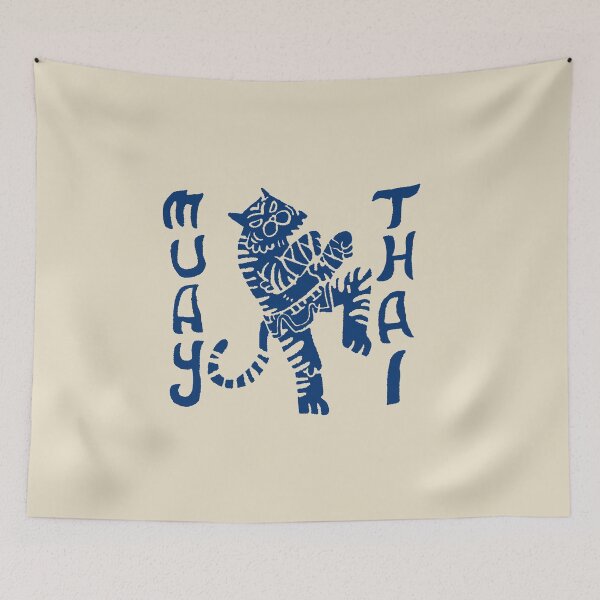 Item preview, Tiger Muay Thai Martial Arts Hand Drawn Linocut Illustration designed and sold by RNASstuff.