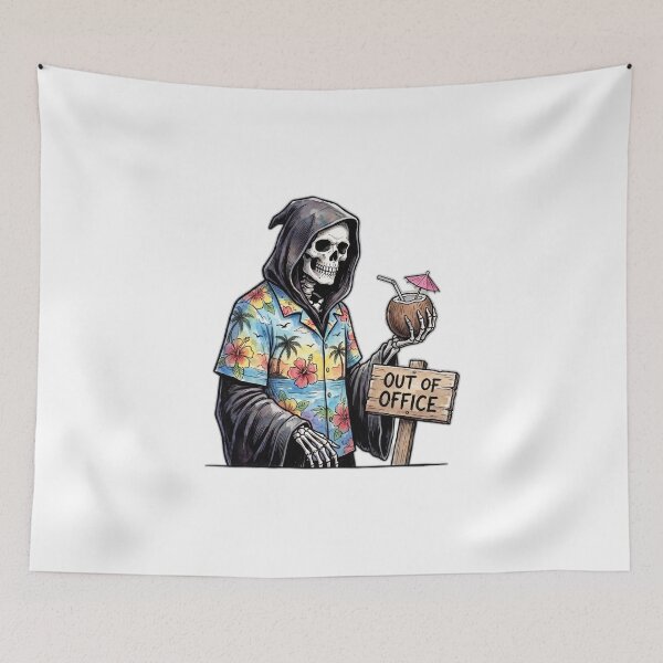 Item preview, Grim Reaper Out Of Office Vacation Funny Dark Humor designed and sold by ryanguas.