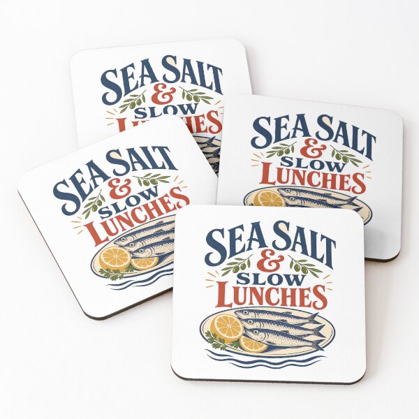 Item preview, Sea Salt and Slow Lunches - Coastal Food Quote designed and sold by GoverArt.