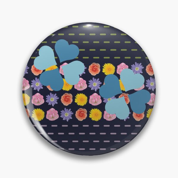 Item preview,  Flower & Dashed Wide Horizontal Stripe with Hearts designed and sold by Digitalmyth's Designs.