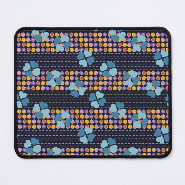 Item preview, Flower & Dashed Wide Horizontal Stripe with Hearts designed and sold by Digitalmyth's Designs.