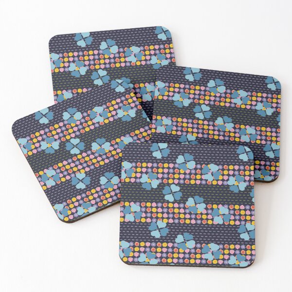 Item preview,  Flower & Dashed Wide Horizontal Stripe with Hearts designed and sold by Digitalmyth's Designs.