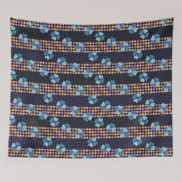 Item preview,  Flower & Dashed Wide Horizontal Stripe with Hearts designed and sold by Digitalmyth's Designs.