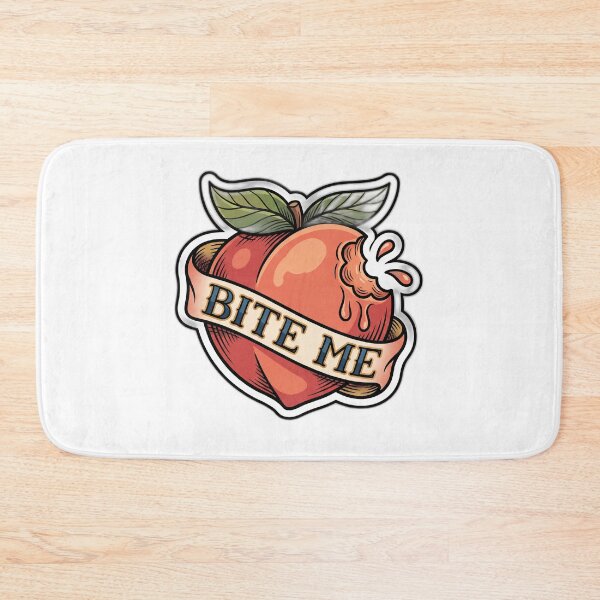 Item preview, Bite Me Juicy Peach Traditional Tattoo Funny designed and sold by ryanguas.