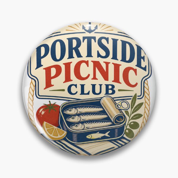 Item preview, Portside Picnic Club - Vintage Sardine Badge designed and sold by GoverArt.