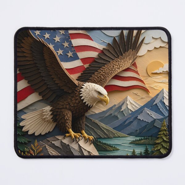 Item preview, Patriotic Eagle Mountain Scene America 250 designed and sold by Buttonquill.
