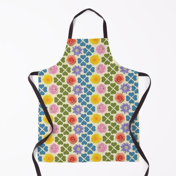Item preview, Spring Flowers & Hearts Clusters Vertical Zig Zag Blue/Green on Cream designed and sold by Digitalmyth's Designs.