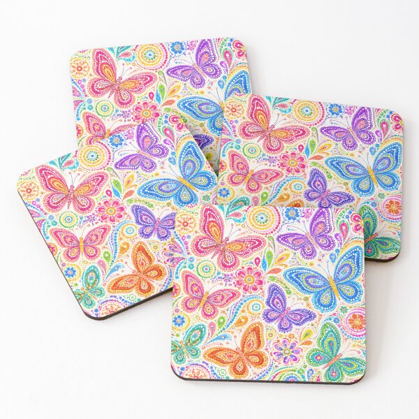 Item preview, Vibrant Butterfly Garden Dot Art Pattern designed and sold by 0606PM.