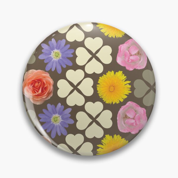 Item preview, Spring Flowers & Hearts Clusters Vertical Zig Zag Brown & Tan designed and sold by Digitalmyth's Designs.