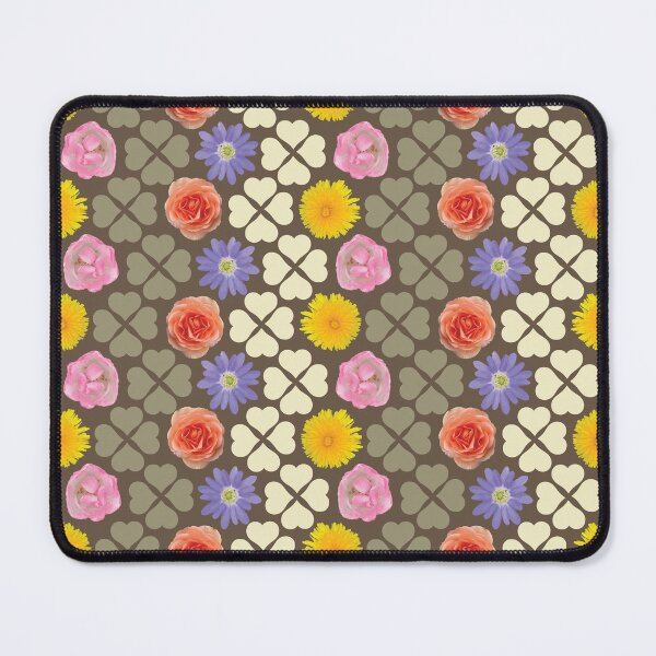 Item preview, Spring Flowers & Hearts Clusters Vertical Zig Zag Brown & Tan designed and sold by Digitalmyth's Designs.