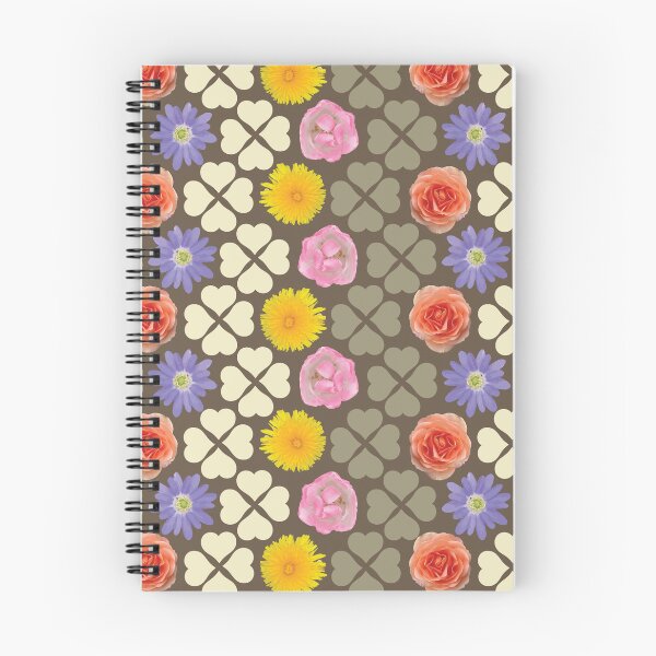 Item preview, Spring Flowers & Hearts Clusters Vertical Zig Zag Brown & Tan designed and sold by Digitalmyth's Designs.