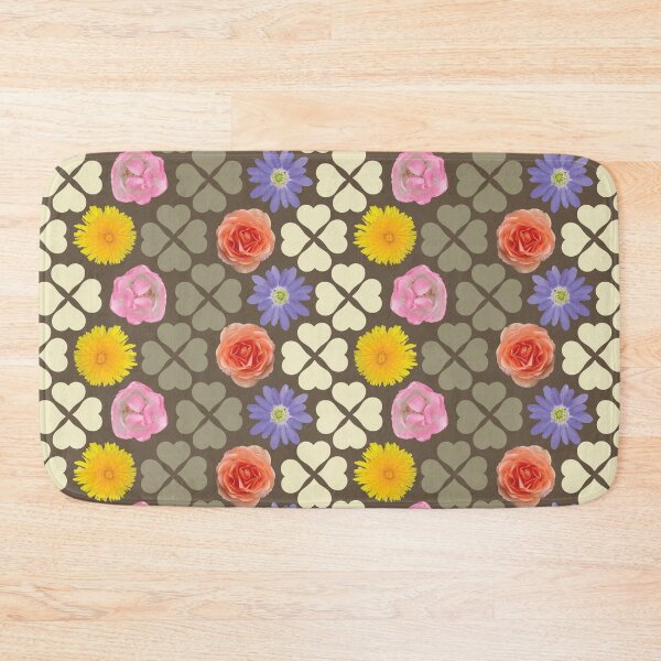 Item preview, Spring Flowers & Hearts Clusters Vertical Zig Zag Brown & Tan designed and sold by Digitalmyth's Designs.