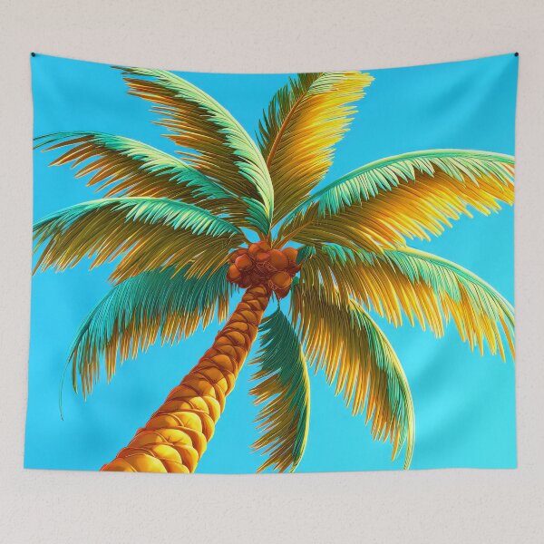Item preview, Fantasy Tropical Palm Tree With Coconuts Colorful Art designed and sold by DEC02.