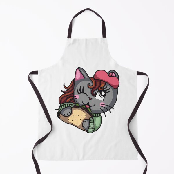 Item preview, Cute Gray Cat Eating Taco Funny Cartoon Illustration designed and sold by TacoCatDesign.
