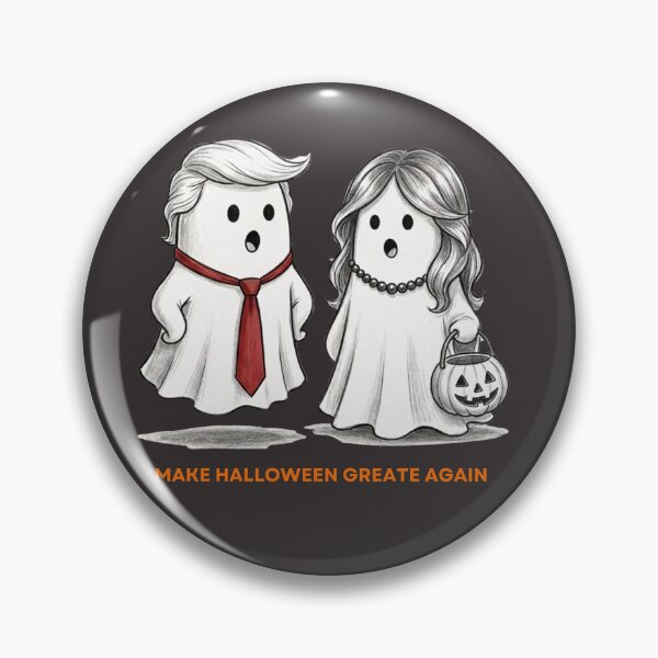Item preview, "Make Halloween Great Again" Trump and Melania Ghost Illustration designed and sold by Bluebird Crafted Tee.