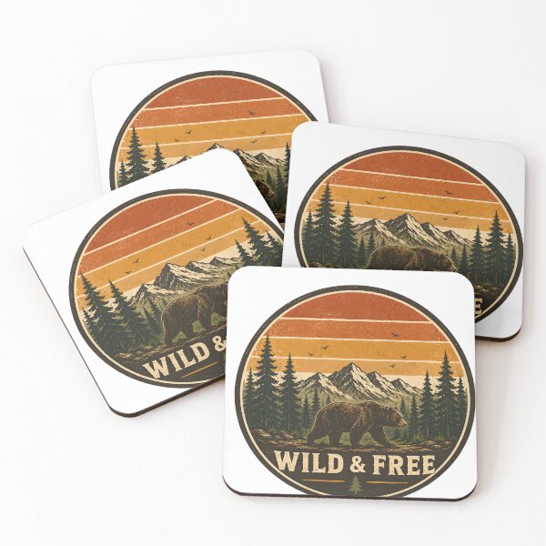 Item preview, Wild & Free | Vintage Bear Mountain Wilderness Retro T-Shirt Design designed and sold by AVINN-SENPAI.