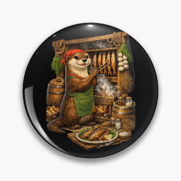 Item preview, Cozy Otter Smokehouse Shirt | Woodland Otter Chef | Rustic Smoked Fish | Cottagecore Kitchen Art designed and sold by MrDev.