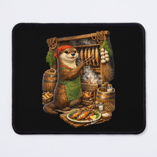 Item preview, Cozy Otter Smokehouse Shirt | Woodland Otter Chef | Rustic Smoked Fish | Cottagecore Kitchen Art designed and sold by MrDev.
