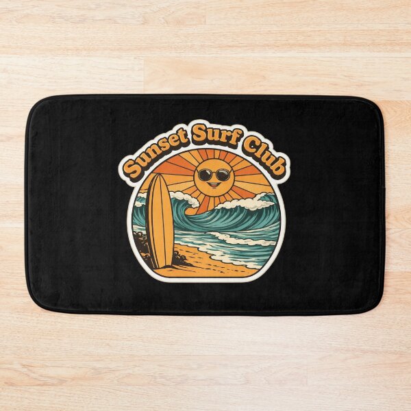 Item preview, Sunset Surf Club Retro Beach Wave Surfing Sticker designed and sold by FestivityFinds.