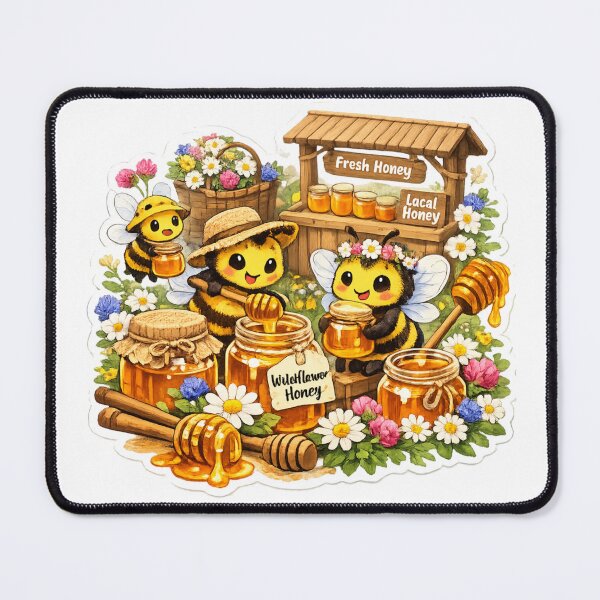 Item preview, Bee Honey Market Shirt | Cute Bees Selling Wildflower Honey | Cottagecore Beekeeper Gift designed and sold by MrDev.